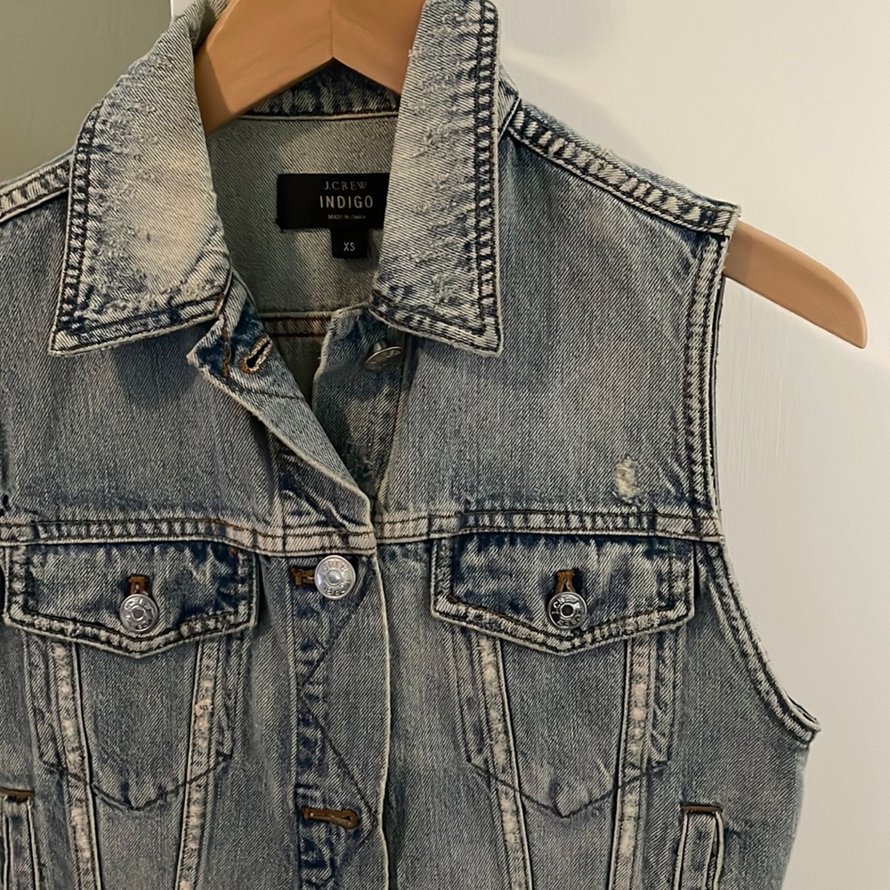[jcrew] distressed denim vest
